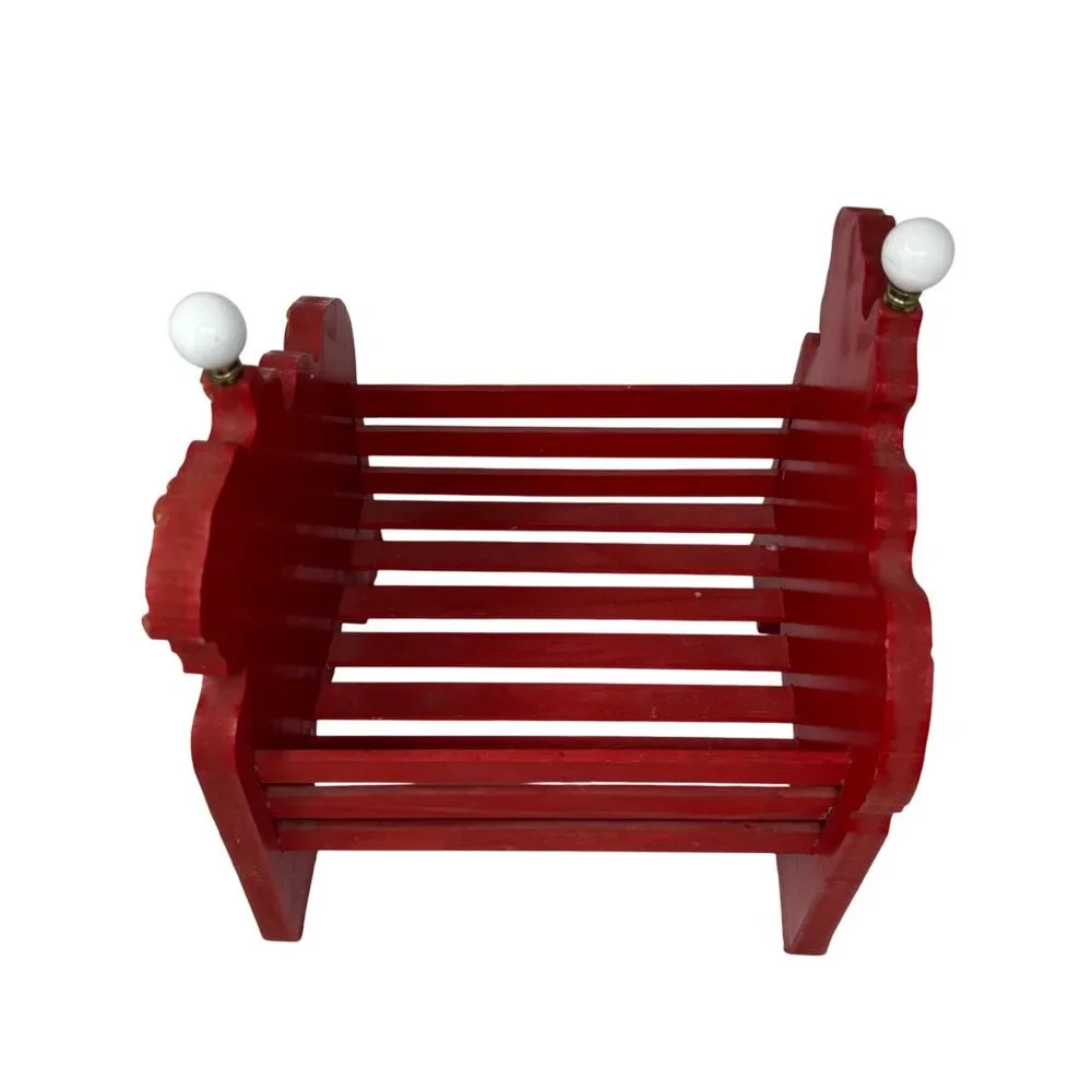 Vintage Carousel Horse Magazine Rack Red Green Wooden Toy Organizer Kids Room - Picture 6 of 9